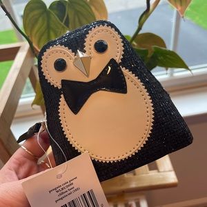 Kate Spade ♠️ Penguin Glitter Coin Purse Wallet NWT! 🐧